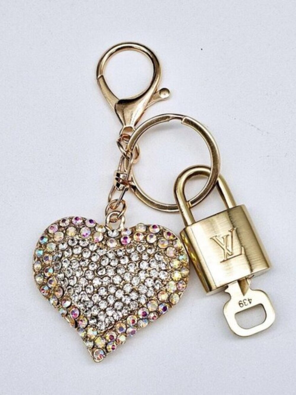 Louis Vuitton Authentic Gold Lock 🔒 Unbranded Heart Keychain Charm for Bags